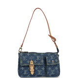 Louis Vuitton Cargo Pochette Accessories Blue Denim Monogram Gold Hardware - Thumbnail View 6