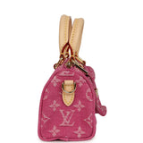 Louis Vuitton Nano Speedy Fuchsia Denim Monogram Gold Hardware - Thumbnail View 4