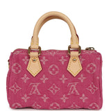 Louis Vuitton Nano Speedy Fuchsia Denim Monogram Gold Hardware - Thumbnail View 5