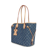Louis Vuitton Neverwoof MM Blue Denim Monogram Gold Hardware - Thumbnail View 6