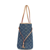 Louis Vuitton Neverwoof MM Blue Denim Monogram Gold Hardware - Thumbnail View 3