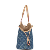 Louis Vuitton Neverwoof MM Blue Denim Monogram Gold Hardware - Thumbnail View 5