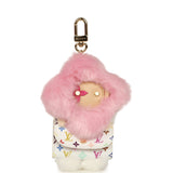 Louis Vuitton X Takashi Murakami Vivienne Cuddle Bag Charm Pink and White Monogram Multicolored Canvas Gold Hardware - Thumbnail View 1