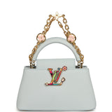 Louis Vuitton X Takashi Murakami Mini East-West Capucines Olympe Blue Taurillon Gold Hardware - Thumbnail View 7
