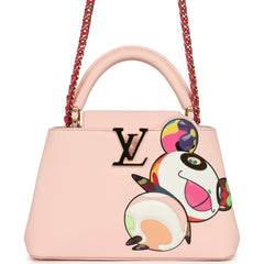 Louis Vuitton X Takashi Murakami Panda Capucines BB Opal Pink Taurillon Leather Gold Hardware