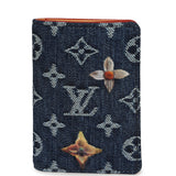 Louis Vuitton Pocket Organizer Blue Monogram Denim Floral Embroidery - Thumbnail View 1