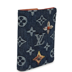Louis Vuitton Pocket Organizer Blue Monogram Denim Floral Embroidery