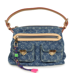 Louis Vuitton Baggy NM Blue Denim Monogram Gold Hardware