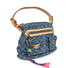 Louis Vuitton Baggy NM Blue Denim Monogram Gold Hardware