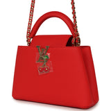 Louis Vuitton X Takashi Murakami Cherry Capucines BB Red Taurillon Leather Gold Hardware - Thumbnail View 5