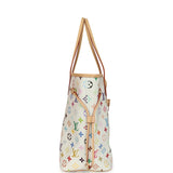 Louis Vuitton x Takashi Murakami Neverfull MM White Multicolored Monogram Gold Hardware - Thumbnail View 3