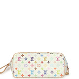 Louis Vuitton x Takashi Murakami Neverfull MM White Multicolored Monogram Gold Hardware - Thumbnail View 6