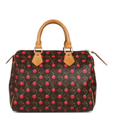Vintage Louis Vuitton x Takashi Murkami Cheries Speedy 25 Brown and Red Cherry Monogram Gold Hardware - Thumbnail View 1