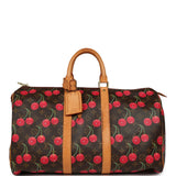Vintage Louis Vuitton x Takashi Murkami Cheries Keepall 45 Brown and Red Cherry Monogram Gold Hardware - Thumbnail View 1