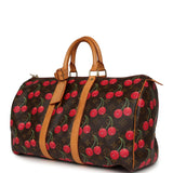 Vintage Louis Vuitton x Takashi Murkami Cheries Keepall 45 Brown and Red Cherry Monogram Gold Hardware - Thumbnail View 4