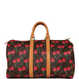 Vintage Louis Vuitton x Takashi Murkami Cheries Keepall 45 Brown and Red Cherry Monogram Gold Hardware - Thumbnail View 5