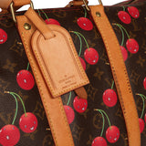 Vintage Louis Vuitton x Takashi Murkami Cheries Keepall 45 Brown and Red Cherry Monogram Gold Hardware - Thumbnail View 9