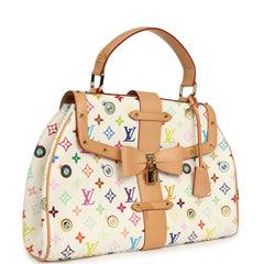 Vintage Louis Vuitton x Takashi Murakami Sac Retro GM White Multicolor Eye Love You Monogram Gold Hardware