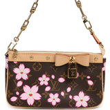 Louis Vuitton X Takashi Murakami Cherry Blossom Pochette Accessories Brown Monogram Gold Hardware - Thumbnail View 1