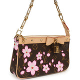 Louis Vuitton X Takashi Murakami Cherry Blossom Pochette Accessories Brown Monogram Gold Hardware - Thumbnail View 2