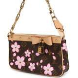 Louis Vuitton X Takashi Murakami Cherry Blossom Pochette Accessories Brown Monogram Gold Hardware - Thumbnail View 4