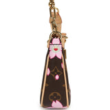 Louis Vuitton X Takashi Murakami Cherry Blossom Pochette Accessories Brown Monogram Gold Hardware - Thumbnail View 3