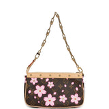 Louis Vuitton X Takashi Murakami Cherry Blossom Pochette Accessories Brown Monogram Gold Hardware - Thumbnail View 5