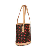 Vintage Louis Vuitton x Takashi Murakami Cheries Bucket Bag PM Red, Brown Monogram Cherry Gold Hardware - Thumbnail View 2