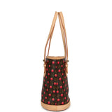 Vintage Louis Vuitton x Takashi Murakami Cheries Bucket Bag PM Red, Brown Monogram Cherry Gold Hardware - Thumbnail View 3
