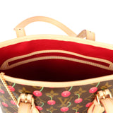 Vintage Louis Vuitton x Takashi Murakami Cheries Bucket Bag PM Red, Brown Monogram Cherry Gold Hardware - Thumbnail View 11