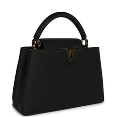 Pre-owned Louis Vuitton X Takashi Murakami Capucines MM Black Taurillon, Multicolored Monogram Gold Hardware