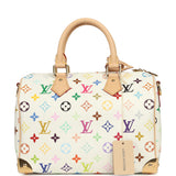 Louis Vuitton X Takashi Murakami Speedy 25 Bandouliere White Multicolored Monogram Gold Hardware - Thumbnail View 4