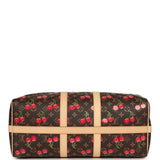 Louis Vuitton X Takashi Murakami Cheries Keepall Bandouliere 45 Red, Brown Monogram Cherry Gold Hardware - Thumbnail View 6