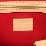Louis Vuitton X Takashi Murakami Cheries Keepall Bandouliere 45 Red, Brown Monogram Cherry Gold Hardware - Thumbnail View 7