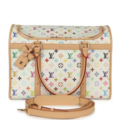 Louis Vuitton x Takashi Murakami Pet Carrier White Multicolored Monogram Gold Hardware