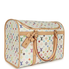 Louis Vuitton x Takashi Murakami Pet Carrier White Multicolored Monogram Gold Hardware