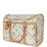 Louis Vuitton x Takashi Murakami Pet Carrier White Multicolored Monogram Gold Hardware - Thumbnail View 7