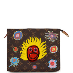 Louis Vuitton X Yayoi Kusama Toiletry Pouch 26 with Chain & Mini Pouch Brown, Multicolored Monogram Gold Hardware