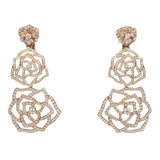 Piaget Rose Dangle Earrings 18k Rose Gold & Diamonds