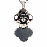 Van Cleef & Arpels Alhambra Secret Pendant Watch Necklace Pietersite, Diamonds, 18K White Gold Guilloche - Thumbnail View 11