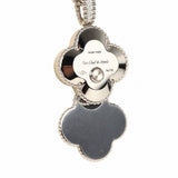 Van Cleef & Arpels Alhambra Secret Pendant Watch Necklace Pietersite, Diamonds, 18K White Gold Guilloche - Thumbnail View 10
