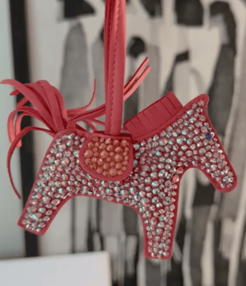 Hermes Rose Azalee Grigri Horse Rodeo Bag Charm PM - Payment 2