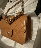 Sourced: Chanel Mini Flap Bag Camel Shiny Lambskin Light Gold Hardware - Thumbnail View 3