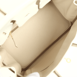 Hermes Special Order (HSS) Birkin 25 White and Trench Clemence Brushed Gold Hardware