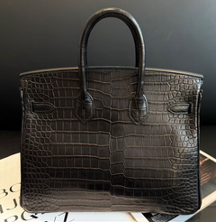 Hermes Birkin 25 Black Matte Crocodile Gold Hardware -2/2