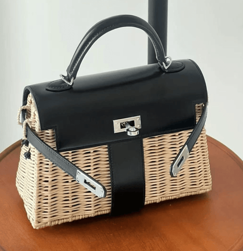 Hermes Mini Picnic Kelly 20 Black Swift Palladium Hardware