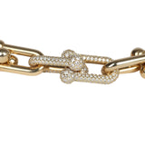 Tiffany & Co Hardwear Medium Link Bracelet XL Yellow Gold/Diamonds