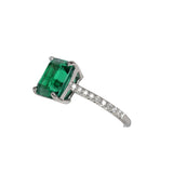 Pre-owned Tiffany Novo 2.91 Carat Emerald Engagement Ring