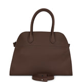 The Row Soft Margaux 12 Bag Dark Olive Calfskin Silver Hardware