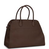 The Row Soft Margaux 12 Bag Dark Olive Calfskin Silver Hardware